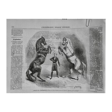 1859 I CIRQUE IMPERATRICE CHEVAUX RUSSES EXERCICES DRESSEUR TAMPÉ