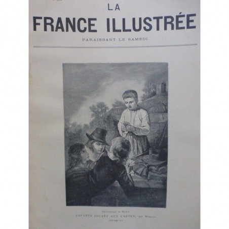 1901 FI PEINTURE PINACOTHEQUE MUNICH ENFANTS JOUANT CARTES TABLEAU MURILLO