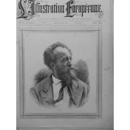 1886 PERSONNALITE EDOUARD AGNEESSENS PEINTRE PORTRAITISTE BELGE DESSIN CH.TICHON