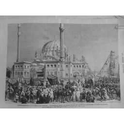 1872 MI CONSTANTINOPLE TURQUIE EMPIRE OTTOMAN CEREMONIE SUREEMINI SULTAN CHAMEAU