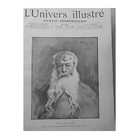 1891 PERSONNALITES ERNEST MEISSONIER PEINTRE SCULPTEUR FRANÇAIS GRAVURE LEMAIRE