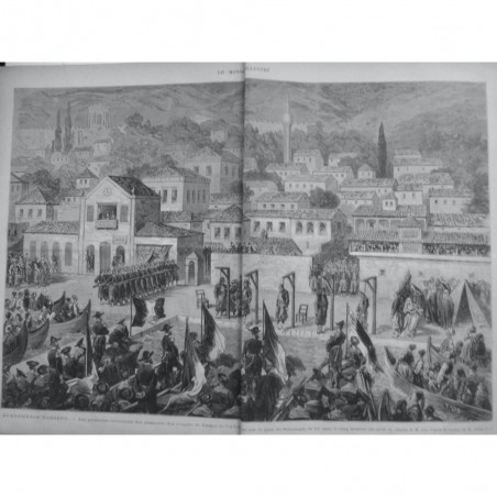 1876 EMPIRE OTTOMAN TURQUIE EXECUTIONS ASSASSINS CONSULS FRANCE ALLEMAGNE