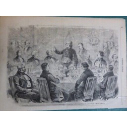 1859 MI BANQUET ECRIVAINS ARTISTES DRAMATIQUES HOMMAGE MOLIERE BARON TAYLOR