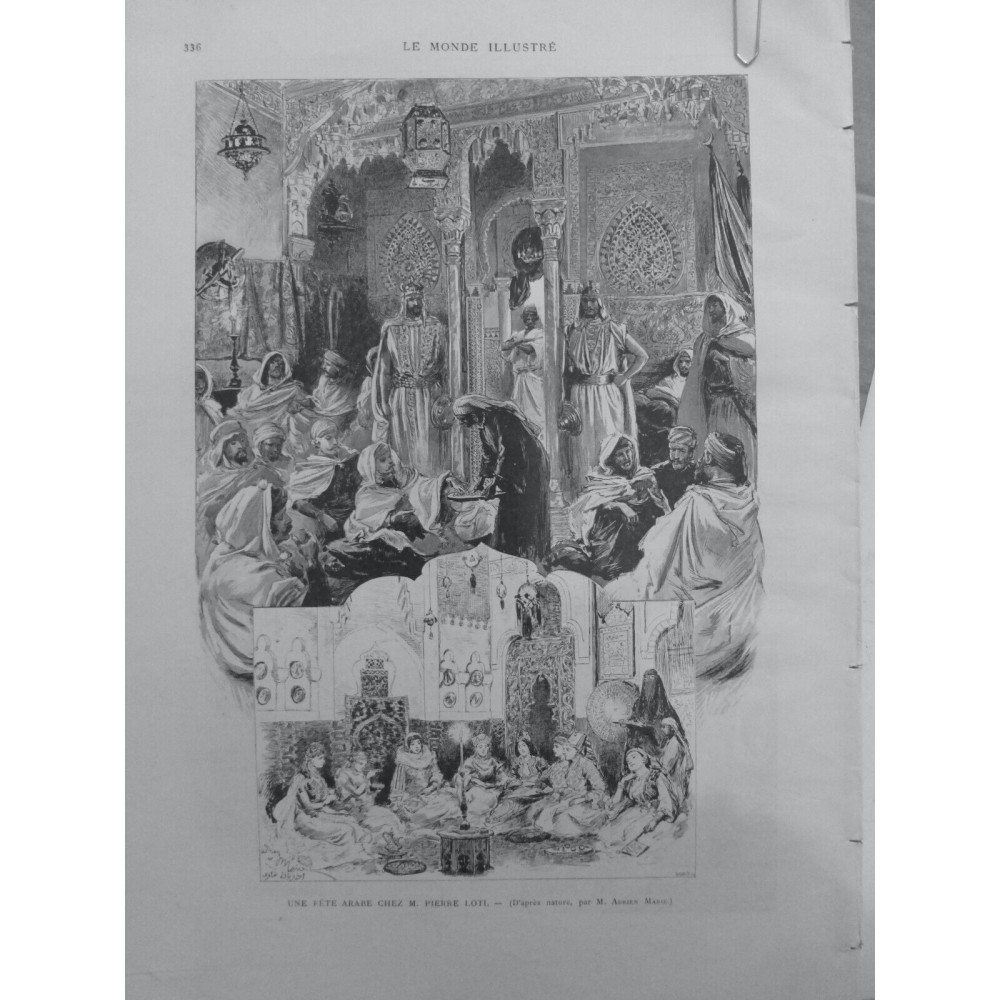 1889 PIERRE LOTI FETE ARABE DESSIN M.ADRIEN MARIE