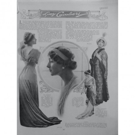 1908 F MLLE LINA CAVALIERI ROLE ADRIENNE LECOUVREUR