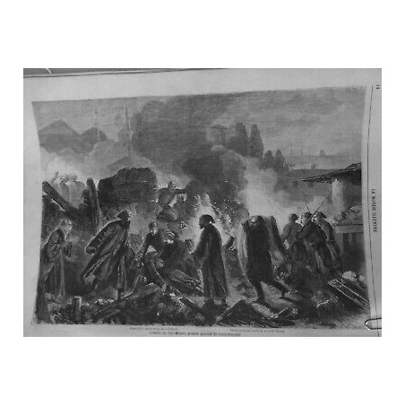 1860 EMPIRE OTTOMAN INCENDIE YENI MAHALE CONSTANTINOPLE