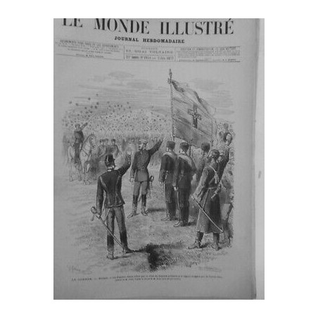 1877 GUERRE PLOESTI DRAPEAU SLAVE OFFERT VILE SAMARA LEGION BULGARE GRAND DUC