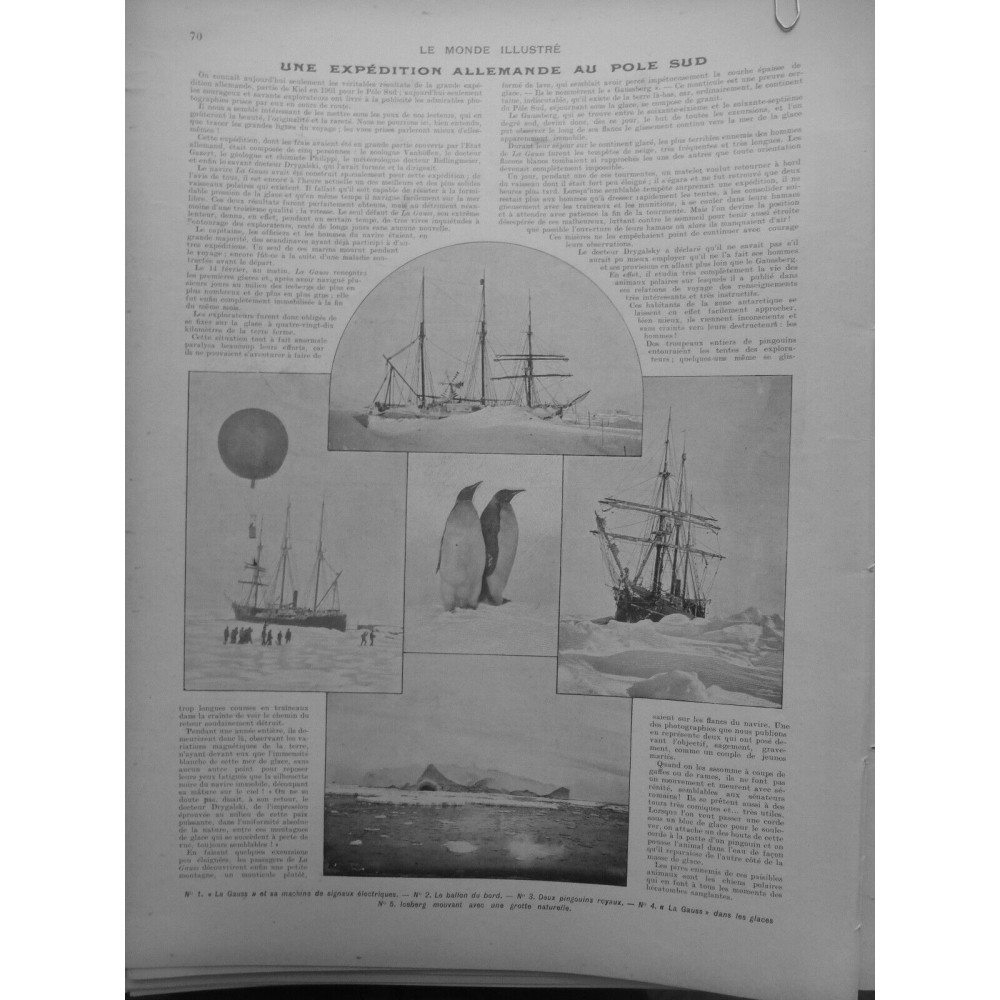 1905 EXPEDITION POLE SUD ICEBERG "LE GAUSSBERG"