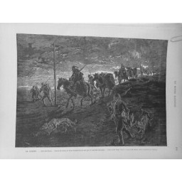 1877 MI GUERRE COTE TURCS CONVOI VIVRES EAU TRANSPORTES NUIT TRAIN EQUIPAGES