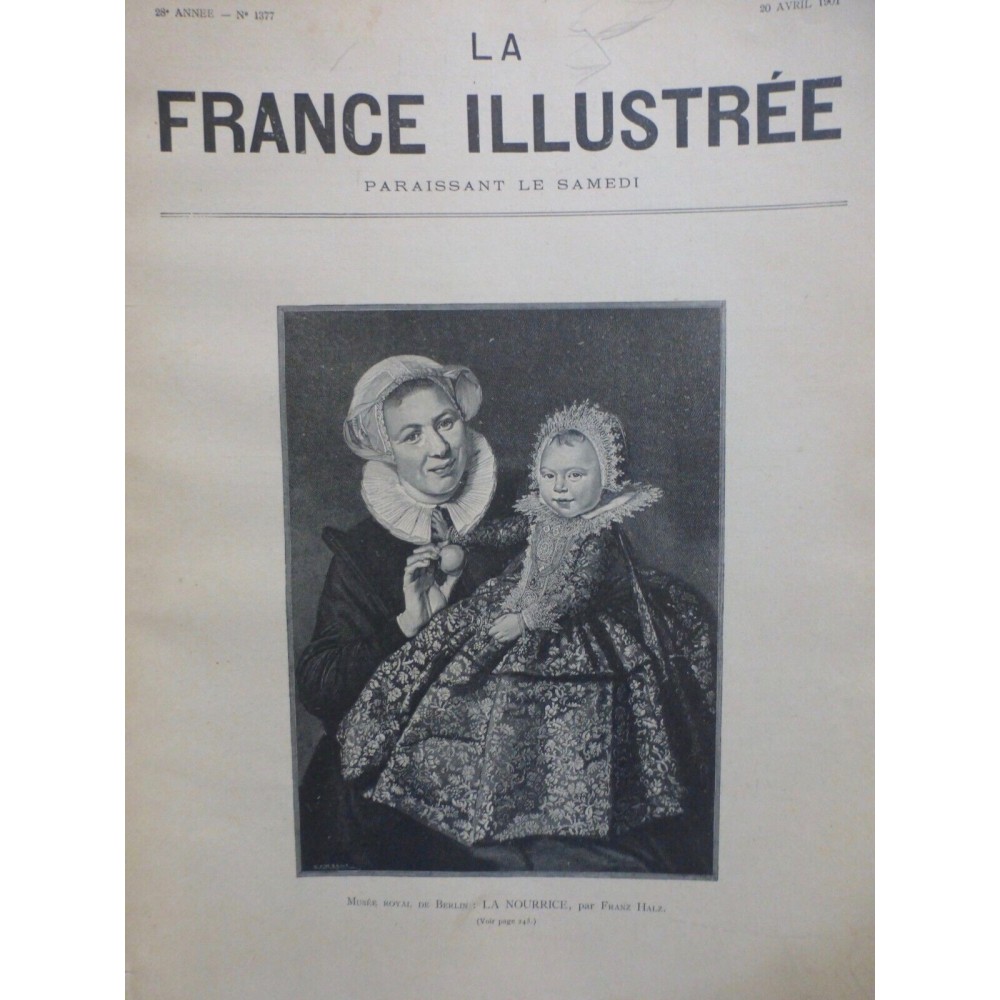 1901 FI PEINTURE MUSEE ROYAL BERLIN LA NOURRICE TABLEAU FRANZ HALZ