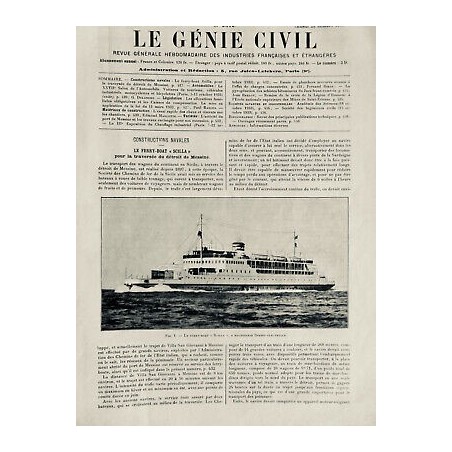 1933 GC CONSTRUCTION NAVALE FERRY BOAT SCILLA MACHINERIE DIESEL ELECTRIQUE