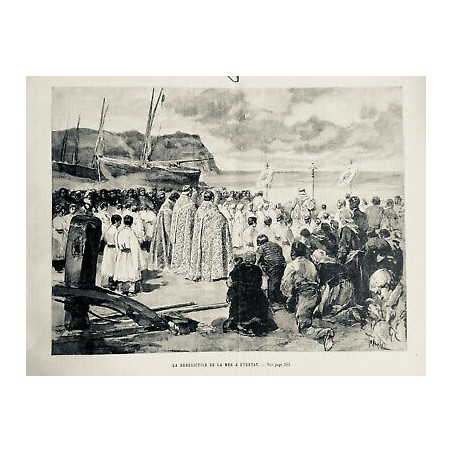 1892 UI ETRETA BENEDICTION MER PRETRES ENFANTS CHOEURS MARINS PECHEURS