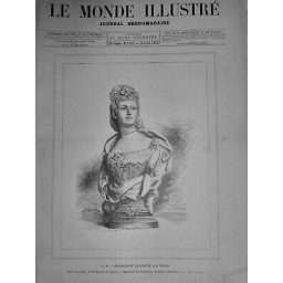 1882 MI SISSI IMPERATRICE AUTRICHE PORTRAIT BUSTE MARBRE MARQUET VASSELOT