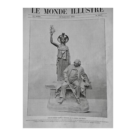 1903 MI SCULPTEUR SCULTURE JEAN BOUCHER RENAN MINERVE STATUE MONUMENT