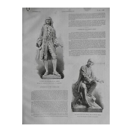 1887 I SCULPTEUR SCULTURE STATUE VOLTAIRE SYAMOUR VICTOR MASSÉ MERCIÉ