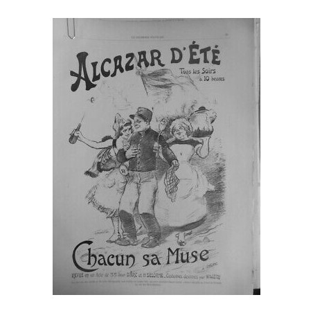 1897 HOMMES ARTISTES CF THEATRE ALCAZAR REVUE CHACUN SA MUSE JEAN D'ARC DELORME