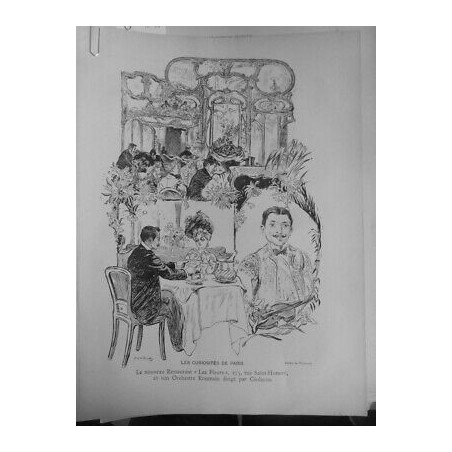 1901 HOMMES ARTISTES CF PARIS RESTAURANT LES FLEURS ORCHESTRE ROUMAIN CIOLACOU