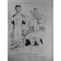 1901 HOMMES ARTISTES CF OUVRARD THEATRE LES AMBASSADEURS DESSIN UZES