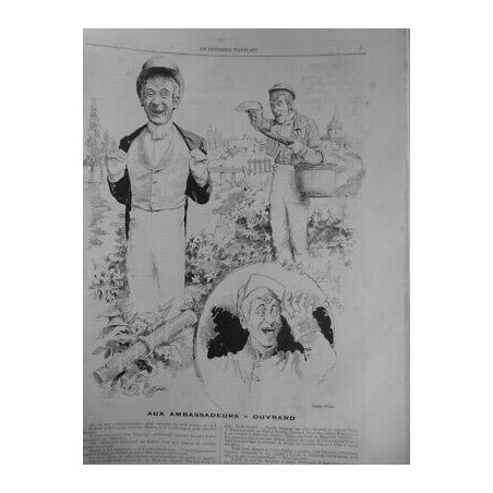 1901 HOMMES ARTISTES CF OUVRARD THEATRE LES AMBASSADEURS DESSIN UZES