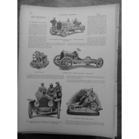 1905 VOITURES DIETRICH CHASSIS ESSAI MICHELIN PNEU