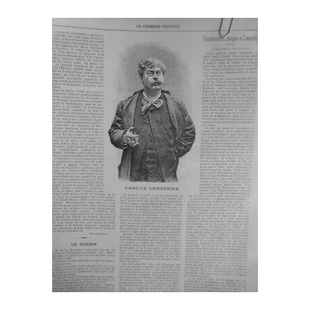 1888 HOMMES ARTISTES CF CAMILLE LEMONNIER ECRIVAIN LIVRE LA BELGIQUE