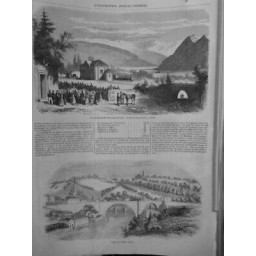 1856 I SUISSE GARE CANTON VAUD PONT NYDECK BERNE DESSIN BONNET