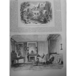 1856 I PARIS MAISON LAMARTINE RUE VILLE EVEQUE CABINET TRAVAIL JARDIN CHIEN