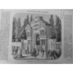 1856 I PARIS CHAMPS ELYSEES ENTREE JARDIN MABILLE PUBLIC COSTUMES