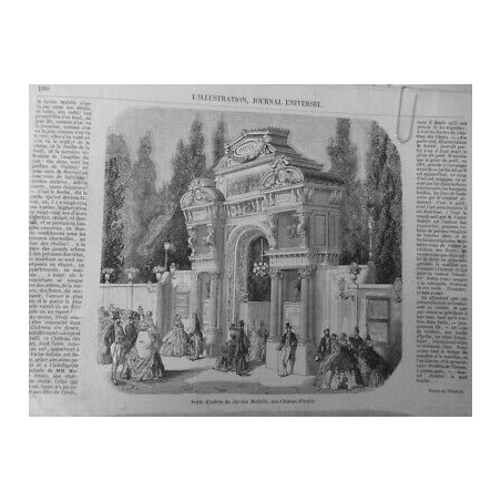 1856 I PARIS CHAMPS ELYSEES ENTREE JARDIN MABILLE PUBLIC COSTUMES