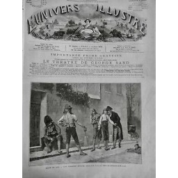 1876 UI ESCRIME DUEL THEATRE GEORGE SAND PREMIERE AFFAIRE JEUNES HOMMES EPEES