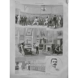 1887 I ESCRIME DUEL ECOLE FRANCAISE ST MARC ASSAUT MM RÜE ANGLE BEEAUMANOIR