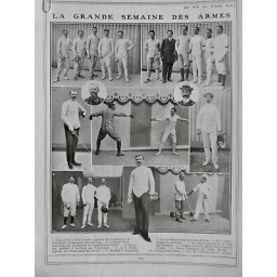 1909 VAGA ESCRIME DUEL EQUIPE CHAMPIONNAT PARIS LAVAUDEN FLEURET EPEE