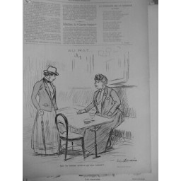 1890 COUPLE FEMME GENRE CF AU RAT BISTROT CRITIQUE ANTIFEMINISTE DESSIN FORAIN