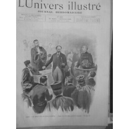 1898 PARIS EMILE ZOLA COUR ASSISES DESSIN M. PAUL DESTEZ