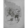 1884 VM ESCRIME DUEL EQUESTRE SABRE COUP LANCE DESSIN CARAN D ACHE