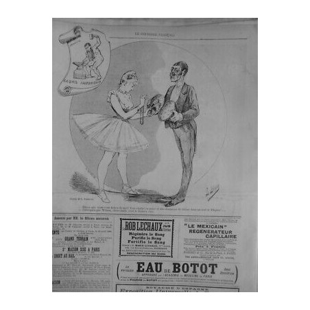 1888 DANSEUSE CF BALLERINE RECOIT CADEAU CHAUSSONS DE LISIERE DESSIN L.LEBEGUE