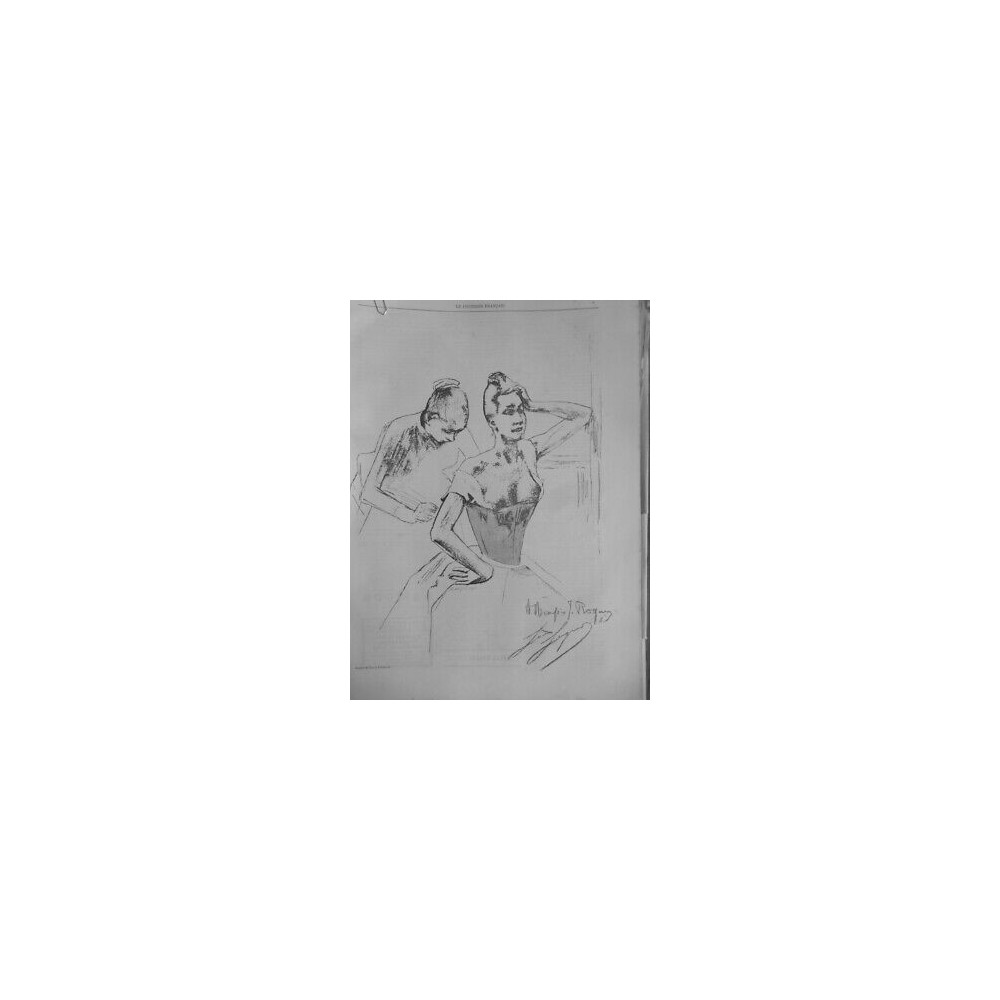 1889 DANSEUSE CF BALLERINE AIDE HABILLAGE AJUSTAGE CORSET DESSIN LOUIS LEGRAND