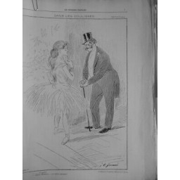 1888 OPERA COULISSES DANSEUSE CF BALLERINE BOURGEOIS DESSIN J.L.FORAIN