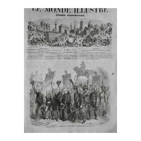 1858 MI NAPOLEON MEDAILLÉS SAINTE HELENE DEFILÉ MAJESTES IMPERIALES CHERBOURG