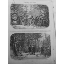 1858 IU CHASSE OURS EMPEREUR RUSSIE CAPTURE OURSON VIVANT