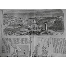 1854 I SEBASTOPOL CRIMEE RUSSIE TURQUIE UKRAINE RADE PHARE FLOTTE FORTIFICATIONS