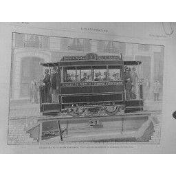 1890 TRAMWAY FUNICULAURE BELLEVILLE COUPE VOIE SYSTEME TRACTION