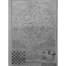 1875 ASTRONOMIE CARTE CIEL ETOILE PARIS 15 DECEMBRE DRESSE J.VINOT