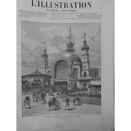 1887 HAVRE EXPOSITION MARITIME ENTREE FACADE EDIFICE JARDIN