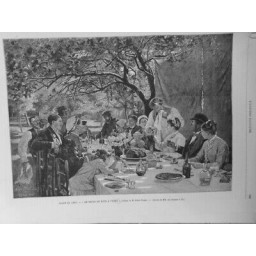 1887 UI YPORT REPAS NOCE MARIEE TABLEAU FOURIE