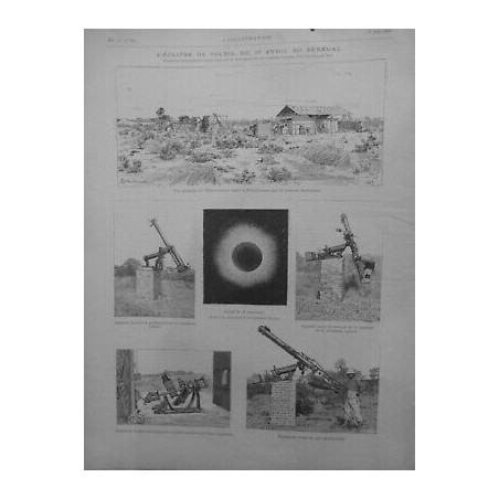 1893 I ASTRONOMIE ECLIPSE SOLEIL SENEGAL SPECTROSCOPE APPAREIL PHOTOGRAPHIER