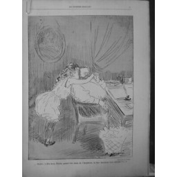 1888 DESSIN HUMORISTIQUE J.L. FORAIN NANA EMILE ZOLA