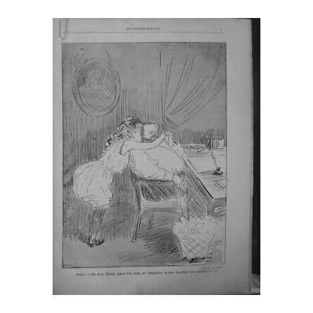 1888 DESSIN HUMORISTIQUE J.L. FORAIN NANA EMILE ZOLA