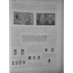 1897 ANTHROPOMETRIE MESURE IDENTIFICATION HOMMES BERTILLON