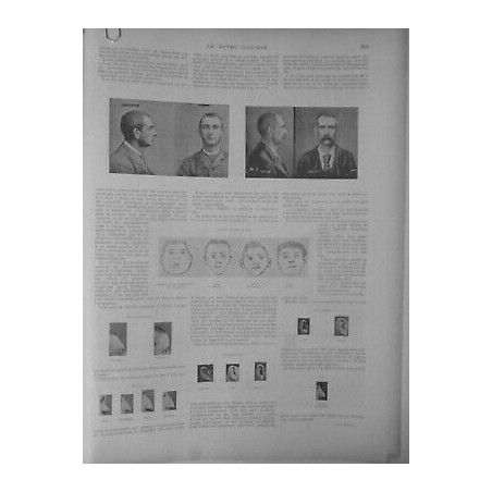 1897 ANTHROPOMETRIE MESURE IDENTIFICATION HOMMES BERTILLON